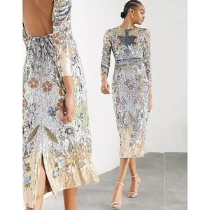 NWT ASOS sequined dress midi length- GORGEOUS!!!